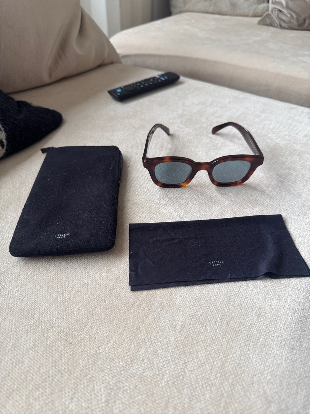 Celine Tortoiseshell Sunglasses with Dark Lenses